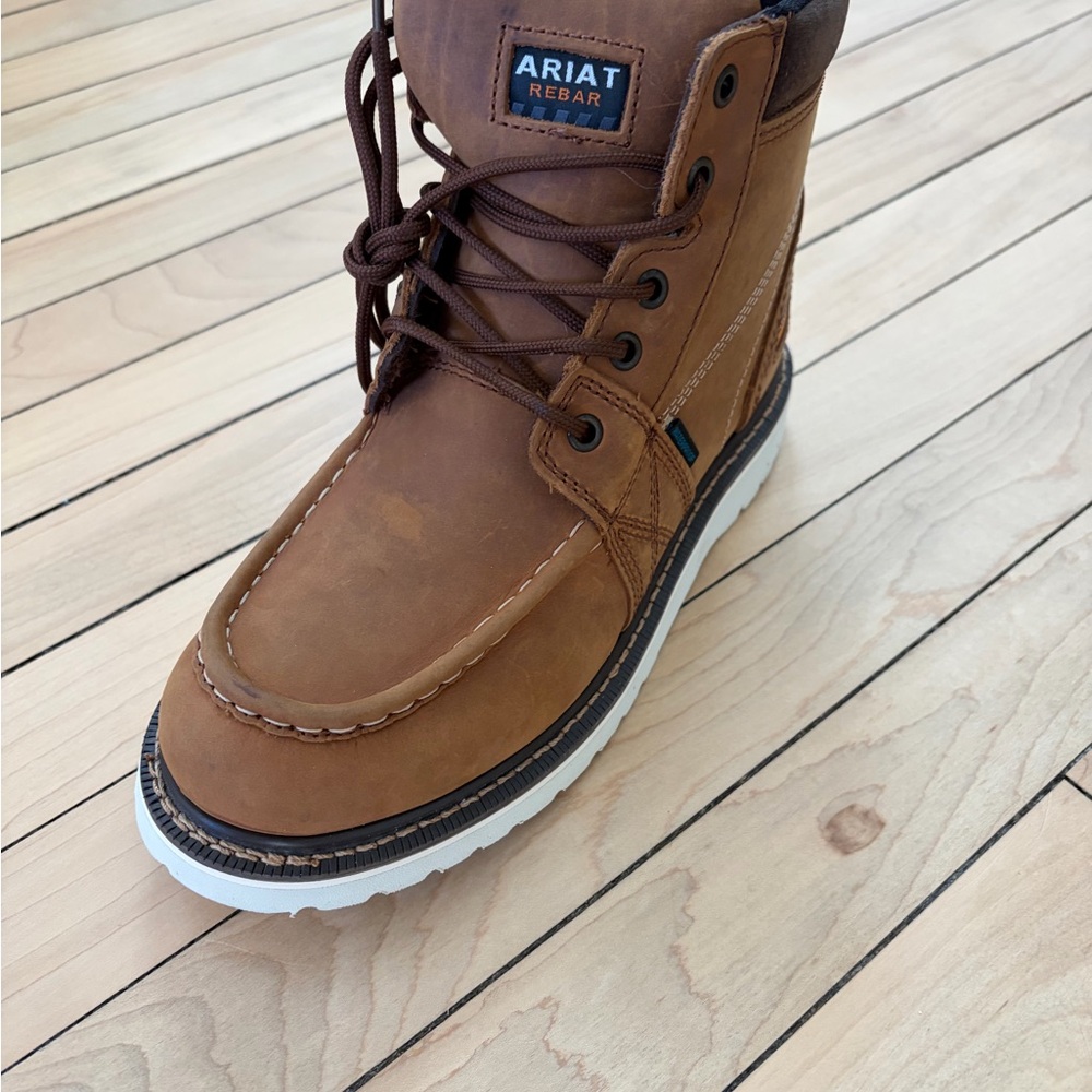 Ariat Brown Lace-Up Women’s Work Boot with White Sole